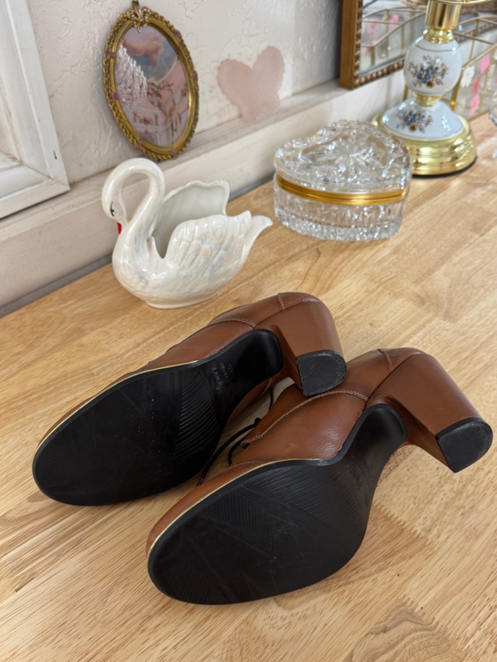 Vintage Miz Mooz Barcelona Collection Brown Leather Oxford Pumps Size 40.5 - 9.5 - Picture 13 of 13